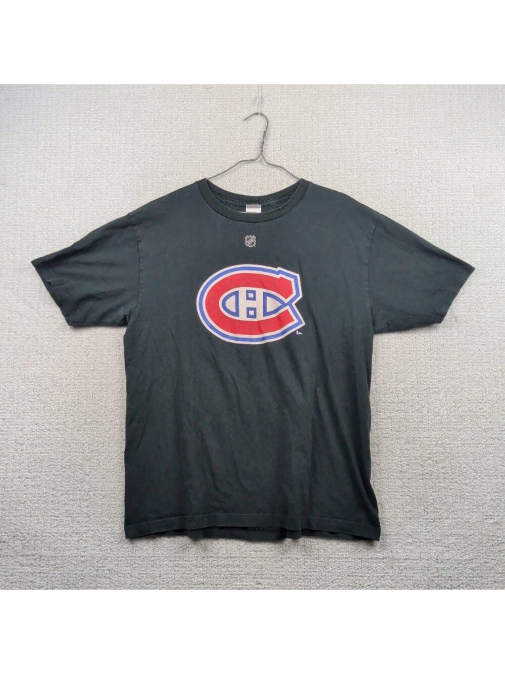 Y2K Montreal Canadiens x Reebok T-Shirt #14 Plekanec Black Sz L NHL Hockey